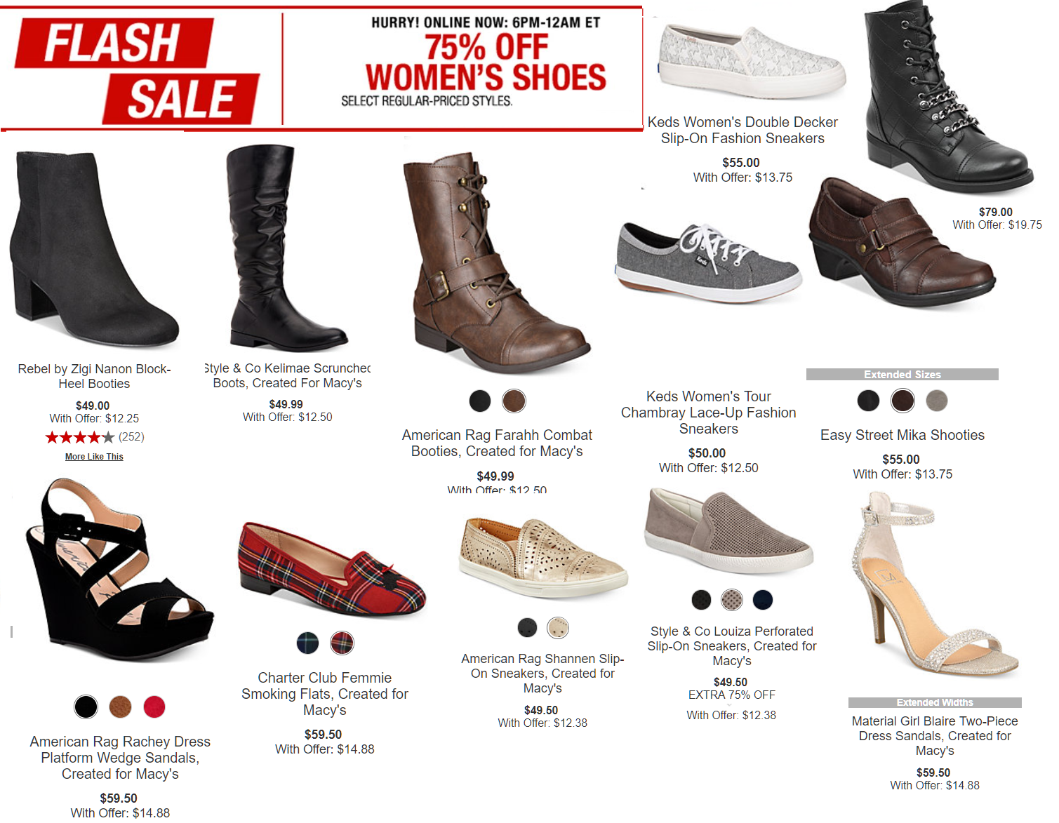 Macy s flash discount shoe sale